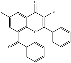 8-Benzoyl-3-chloro-6-methyl-2-phenylchromone Structure