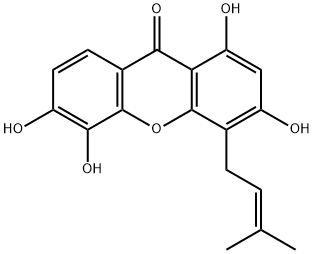 1,3,5,6-Tetrahydroxy-4-prenylxanthone Structure