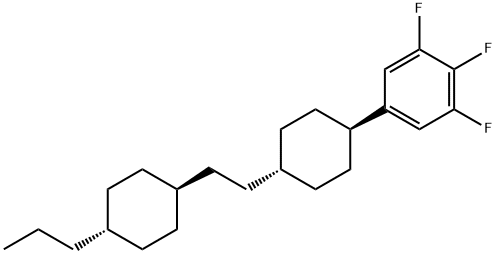 1,2,3-Trifluoro-5-[trans-4-[2-(trans-4-propylcyclohexyl)ethyl]cyclohexyl]benzene 구조식 이미지