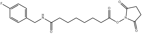 N-succinimidyl 8-((4'-fluorobenzyl)amino)suberate Structure