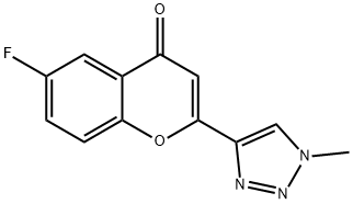 4H-1-Benzopyran-4-one, 6-fluoro-2-(1-methyl-1H-1,2,3-triazol-4-yl)- 구조식 이미지