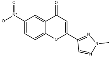 4H-1-Benzopyran-4-one, 2-(2-methyl-1H-1,2,3-triazol-4-yl)-6-nitro- Structure