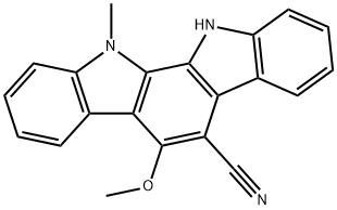 6-cyano-5-methoxy-12-methylindolo(2,3-a)carbazole Structure