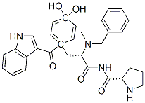 4-히드록시-1-(1H-인돌-3-일카르보닐)프롤릴-N-(페닐메틸)-N-메틸-티로신아미드 구조식 이미지
