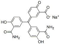 3-[Bis(3-carbamoyl-4-hydroxyphenyl)methylene]-6-oxo-1,4-cyclohexadiene-1-carboxylic acid sodium salt Structure