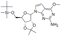 2-Amino-4-methoxyl-7-(2,3-O-isopropylidene-5-O-tert-butyldimethylsilyl--D-ribofuranosyl)pyrrolo[2,3-d]pyrimidine Structure