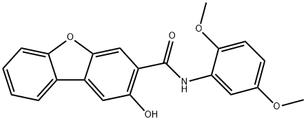 N-(2,5-Dimethoxyphenyl)-2-hydroxydibenzofuran-3-carboxamide 구조식 이미지
