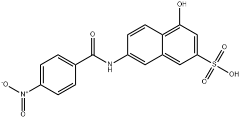 4-히드록시-7-[(4-니트로벤조일)아미노]나프탈렌-2-술폰산 구조식 이미지