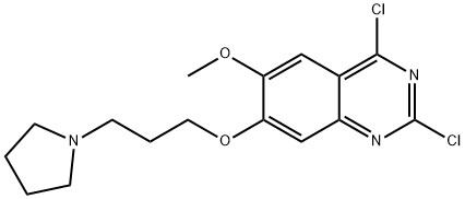 2,4-Dichloro-6-methoxy-7-(3-(pyrrolidin-1-yl)propoxy)quinazoline Structure