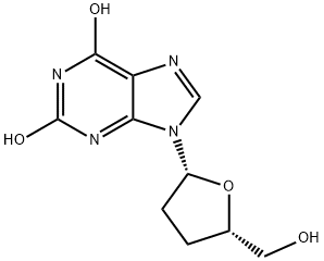 9-[(2R,5S)-5-(Hydroxymethyl)oxolan-2-yl]-3H-purine-2,6-dione 구조식 이미지