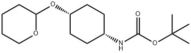 cis-[2-(4-tert-Butyloxycarbonylamino)cyclohexyloxy]tetrahydro-2H-pyran Structure