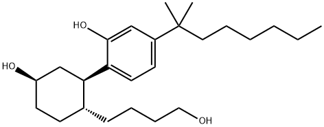 5-(1,1-Dimethylheptyl)-2-[(1R,2R,5R)-5-hydroxy-2-(4-hydroxybutyl)cyclohexyl]phenol 구조식 이미지