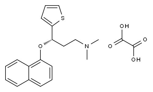 S-(+)-N,N-Dimethyl-3-(1-naphthoxy)-3-(2-thienyl)-1-propylamine oxalate Structure