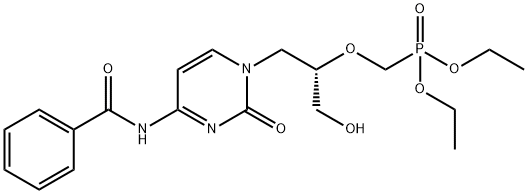 P-[[(1S)-2-[4-(Benzoylamino)-2-oxo-1(2H)-pyrimidinyl]-1-(hydroxymethyl)ethoxy]methyl]phosphonic acid diethyl ester Structure