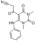 1,2,3,4-TETRAHYDRO-1,3-DIMETHYL-BETA,2,4-TRIOXO-6-(PHENYLAMINO)-5-PYRIMIDINEPROPANENITRILE Structure