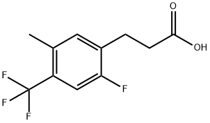 3-[2-Fluoro-5-methyl-4-(trifluoromethyl)phenyl]propionicacid Structure