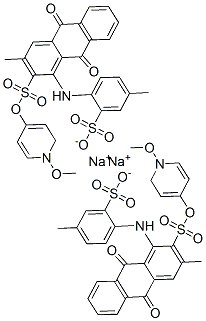 disodium 2-[(4-azanidyloxysulfonyl-3-methyl-9,10-dioxo-anthracen-1-yl) amino]-5-methyl-benzenesulfonate 구조식 이미지