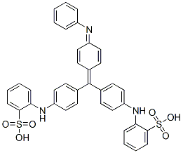 [[4-[[4-(phenylimino)-2,5-cyclohexadien-1-ylidene][4-[(sulphophenyl)amino]phenyl]methyl]phenyl]amino]benzenesulphonic acid  구조식 이미지