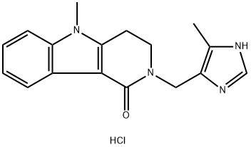 2,3,4,5-Tetrahydro-5-methyl-2-[(4-methyl-1H-imidazol-5-yl)methyl]-1H-pyrido[4,3-b]indol-1-one hydrochloride 구조식 이미지