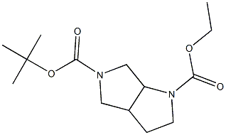 Pyrrolo[3,4-b]pyrrole-1,5-dicarboxylic acid, hexahydro-, 5-(1,1-diMethylethyl) 1-ethyl ester Structure