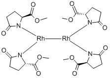 DIRHODIUM (II) TETRAKIS(METHYL 2-PYRROLIDONE-5(S)-CARBOXYLATE)ACETONITRILE/2-PROPANOL COMPLEX 구조식 이미지