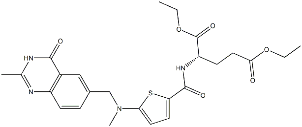 Diethyl N-[5-[N-[(3,4-dihydro-2-methyl-4-oxo-6-quinazolinyl)methyl]-N-methylamino]-2-thenoyl]-L-glutamate 구조식 이미지
