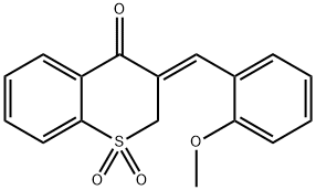 (Z)-2,3-Dihydro-3-((2-methoxyphenyl)methylene)-4H-1-benzothiopyran-4-o ne 1,1-dioxide Structure
