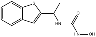 N-(1-BENZO(B)THIEN-2-YL-에틸)-N-하이드록시우레아 구조식 이미지