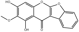 1,3-Dihydroxy-2-methoxy-11H-benzofuro[2,3-b][1]benzopyran-11-one 구조식 이미지
