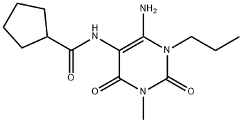 Cyclopentanecarboxamide,  N-(6-amino-1,2,3,4-tetrahydro-3-methyl-2,4-dioxo-1-propyl-5-pyrimidinyl)- 구조식 이미지