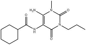 Cyclohexanecarboxamide,  N-(6-amino-1,2,3,4-tetrahydro-1-methyl-2,4-dioxo-3-propyl-5-pyrimidinyl)- Structure