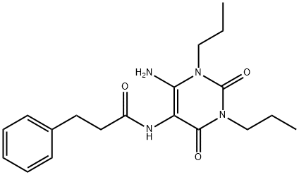 Benzenepropanamide,  N-(6-amino-1,2,3,4-tetrahydro-2,4-dioxo-1,3-dipropyl-5-pyrimidinyl)- Structure