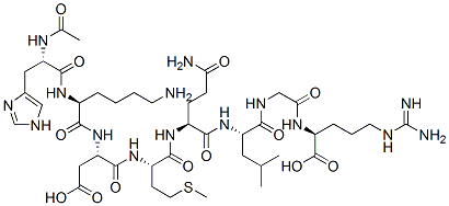 아세틸히스티딜-리실-아스파르틸-메티오닐-글루타미닐-류실-글리실-아르기닌 구조식 이미지