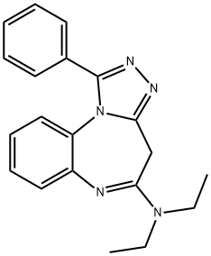 4H-(1,2,4)Triazolo(4,3-a)(1,5)benzodiazepin-5-amine, N,N-diethyl-1-phe nyl- 구조식 이미지