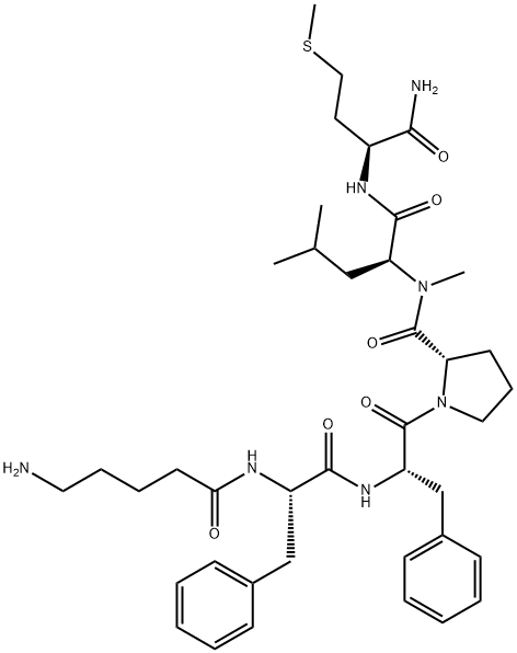 DELTA-AMINOVALERYL-PHE-PHE-PRO-N-ME-LEU-MET-NH2 Structure