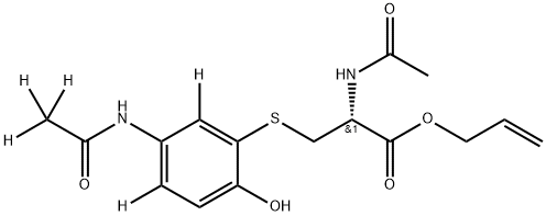 N-아세틸-S-[3-아세타미노-6-히드록시페닐]시스테인-d5알릴에스테르(주요) 구조식 이미지