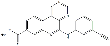 Sodium 5-(3-ethynylphenylamino)pyrimido[4,5-c]quinoline-8-carboxylate Structure