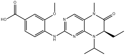 (R)-4-(7-Ethyl-8-isopropyl-5-Methyl-6-oxo-5,6,7,8-tetrahydro-pteridin-2-ylaMino)-3-Methoxy-benzoic acid 구조식 이미지