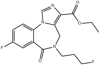 ethyl 8-fluoro-5,6-dihydro-5-(3'-fluoropropyl)-6-oxo-4H-imidazol(1,5-a)(1,4)benzodiazepine-3-carboxylate Structure