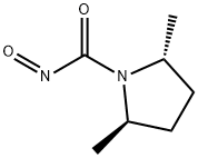 1-Pyrrolidinecarboxaldehyde,2,5-dimethyl-alpha-nitroso-,(2R-trans)-(9CI) Structure