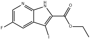 ethyl 5-fluoro-3-iodo-1H-pyrrolo[2,3-b]pyridine-2-carboxylate Structure