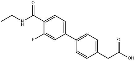 4-[4-(Ethylcarbamoyl)-3-fluorophenyl]phenylacetic acid Structure