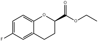 2H-1-Benzopyran-2-carboxylic acid, 6-fluoro-3,4-dihydro-, ethyl ester, (2R)- Structure