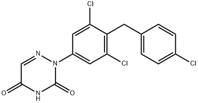 2-[3,5-Dichloro-4-[(4-chlorophenyl)Methyl]phenyl]-1,2,4-triazine-3,5(2H,4H)-dione 구조식 이미지