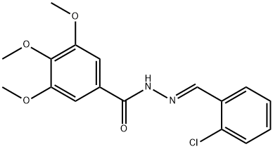 N-[(2-클로로페닐)메틸리덴아미노]-3,4,5-트리메톡시-벤즈아미드 구조식 이미지