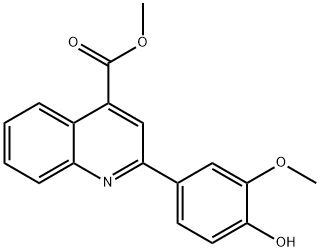 2-(4-하이드록시-3-메톡시-페닐)-퀴놀린-4-카복실산메틸에스테르 구조식 이미지
