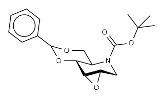 2,3-ANHYDRO-4,6-O-BENZYLIDENE-N-(TERT-BUTOXYCARBONYL)-1,5-DEOXY-1,5-IMINO-D-GLUCITOL Structure