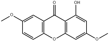 1-하이드록시-3,7-다이메톡시크산톤 구조식 이미지