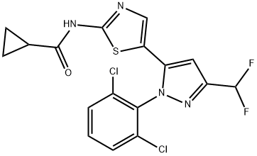 N-(5-(1-(2,6-dichlorophenyl)-3-(difluoroMethyl)-1H-pyrazol-5-yl)thiazol-2-yl)cyclopropanecarboxaMide Structure