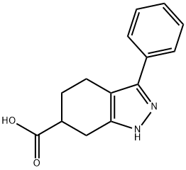 3-페닐-4,5,6,7-테트라하이드로-1H-인다졸-6-카복실산 구조식 이미지